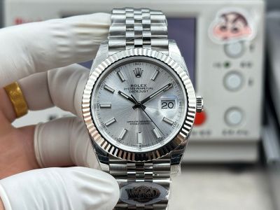 WKD Factory Rolex Datejust 3235 Movement 41mm Silver Face 72h 1:1 Watch